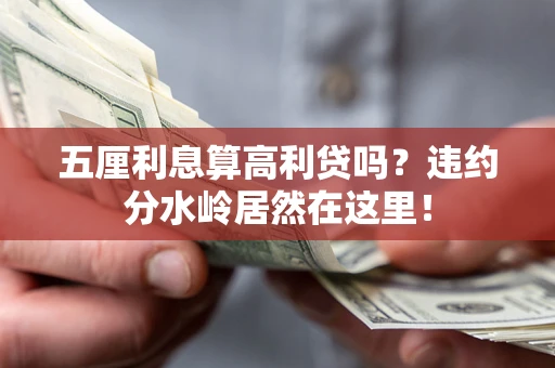 武汉五厘利息算高利贷吗？违约分水岭居然在这里！