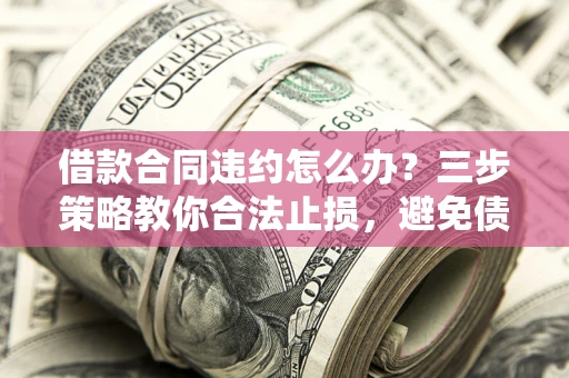 武汉借款合同违约怎么办？三步策略教你合法止损，避免债务危机升级
