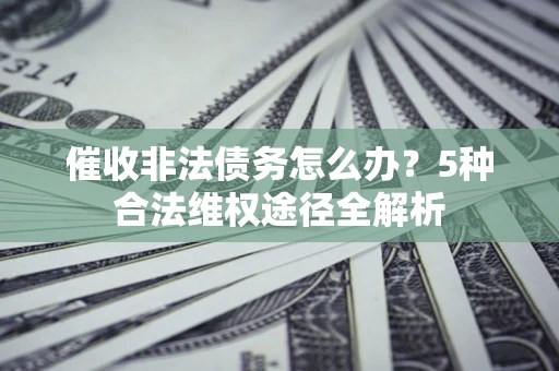 武汉催收非法债务怎么办？5种合法维权途径全解析